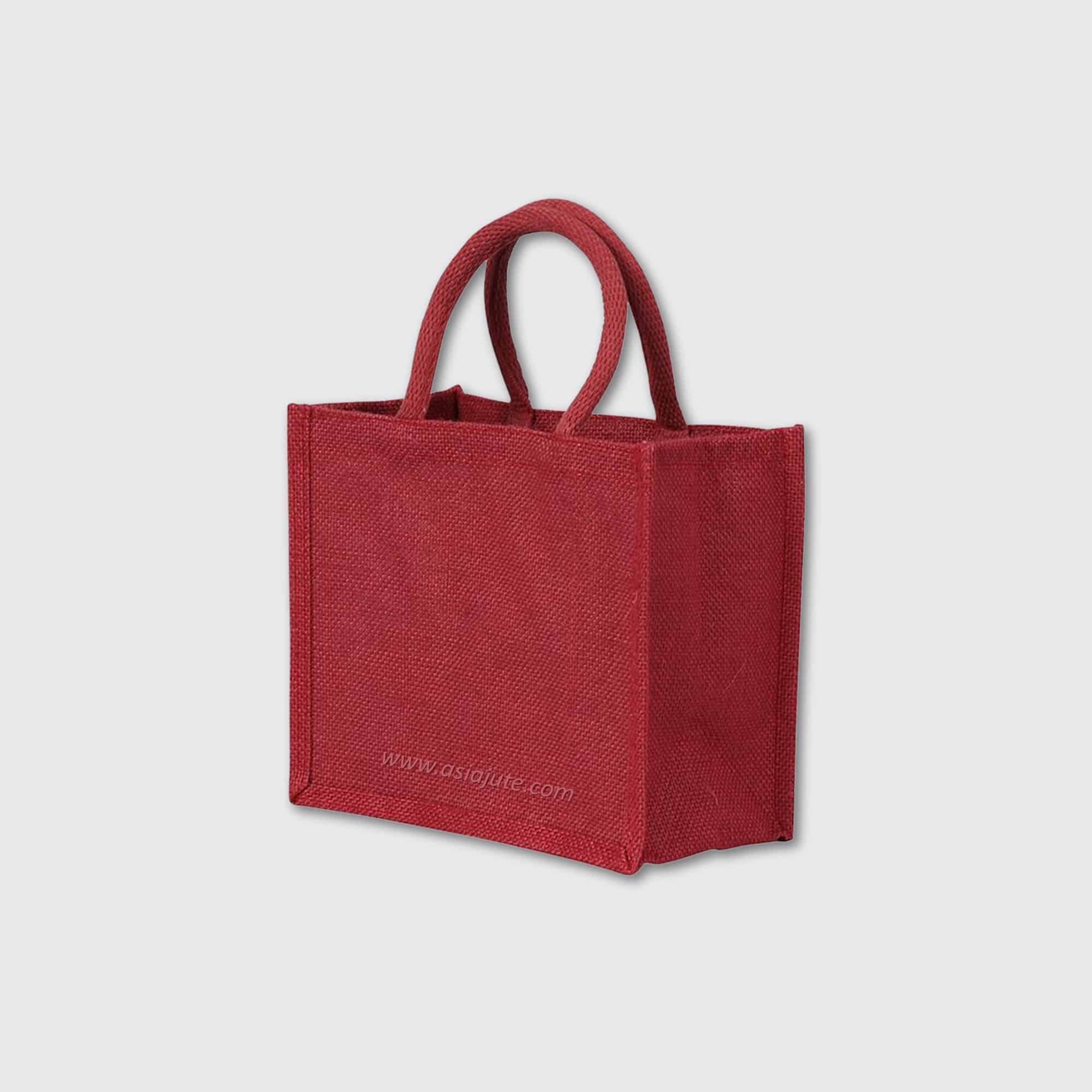 Stylish Minimalist Design Jute Bag (Red)